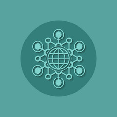 Fototapeta premium Global communication element. Technology.