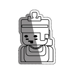 Princess Pixelated videogame icon vector illustration graphic design