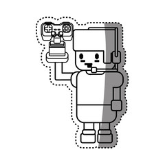 Gamer boy pixelated icon vector illustration graphic design