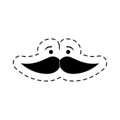 mustache character isolated icon vector illustration design