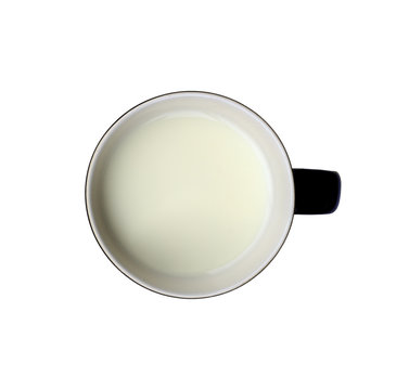 cup of milk on white background, clipping path