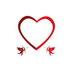 love card with cupid angel vector illustration design