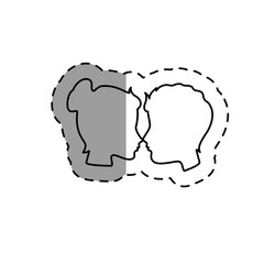 couple heads love card vector illustration design