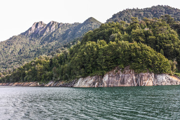 Fototapeta na wymiar Forest lake in Chile.