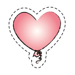 love card with hearts balloons air party vector illustration design