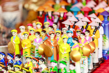 Vietnam's traditional souvenirs are sold in shop at Hanoi's Old Quarter ( Pho Co Hanoi), Vietnam