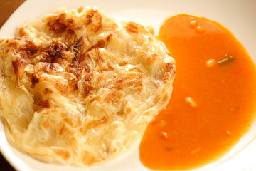 Roti canai is a popular Malaysian dish.