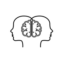 brain human with profile creative icon vector illustration design