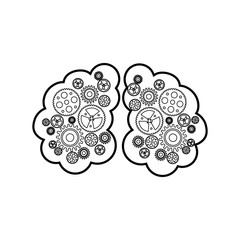 brain human with gears creative icon vector illustration design