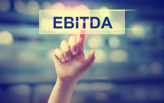 EBITDA concept with hand