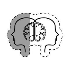 brain human with profile creative icon vector illustration design