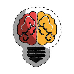 bulb light with brain vector illustration design