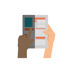 hands human with paper document isolated icon vector illustration design
