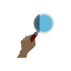 hand human with magnifying glass icon vector illustration design