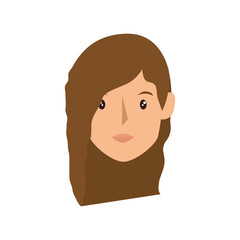 young woman head avatar vector illustration design