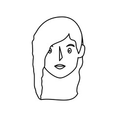 young woman head avatar vector illustration design