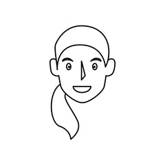 Obraz premium young woman head avatar vector illustration design