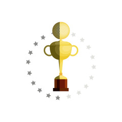trophy golf isolated icon vector illustration design
