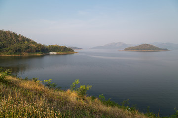 View of the kaengkrachan dam in petchburi, Thailand.