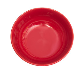 Empty red bowl isolated on white background , clipping path.