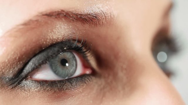 Woman eye with evening makeup