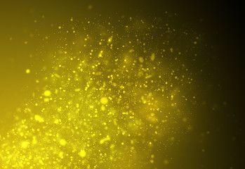 Obraz na płótnie Canvas Dark Gold glitter sparkles rays lights bokeh Festive Christmas Elegant abstract background.