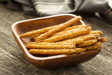 Salty pretzel sticks.