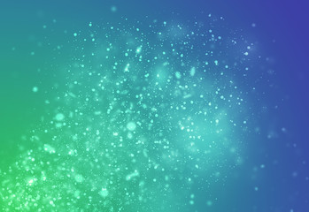 Green and Blue glitter sparkles rays lights bokeh Festive Christmas Elegant abstract background.