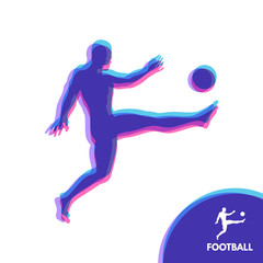 Fototapeta na wymiar Football player with ball. Sports concept. Design Element. Vector Illustration.