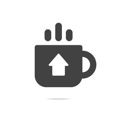 Coffee cup with arrow icon vector