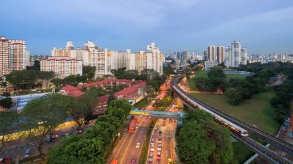 Selbstklebende Fototapeten Singapore mass rapid train (MRT) Buona Vista station © tongtranson