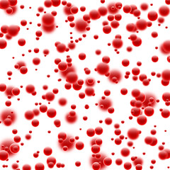 Red background with 3d bubbles.