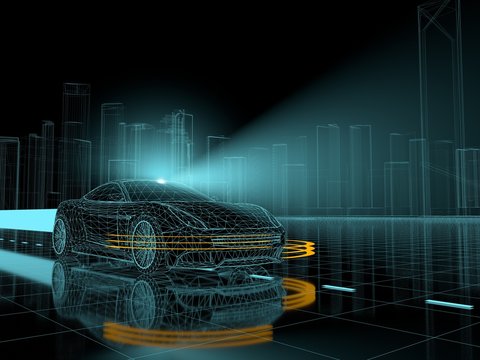 Driverless self driving, autonomous vehicle, autopilot vehicle with lidar technology, electric vehicle