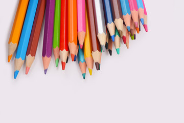 Color pencils isolated on white background professionally