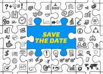 Save the Date / Puzzle mit Symbole