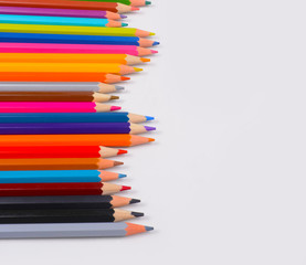 Fototapeta premium Color pencils isolated on white background professionally