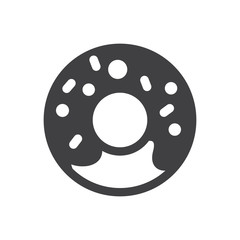 donut monochrome bakery icon