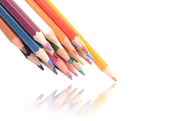 Color pencils isolated on white background professionally