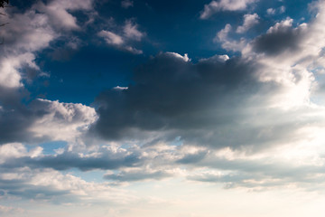 colorful dramatic sky with cloud at sunset