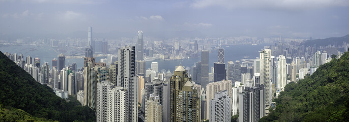 Vue panoramique de Hong Kong du Pic Victoria.