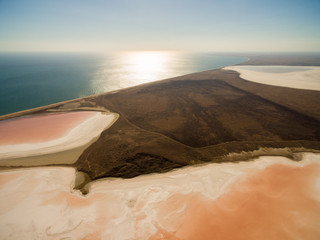 Koyashskoe pink salt lake in Crimea
