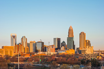 Fototapeta premium Charlotte north carolina early morning sunrise in spring