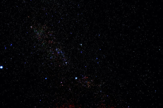 Fototapeta Stars and galaxy outer space sky night universe black background  