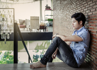 Lonely Men Sit Posing