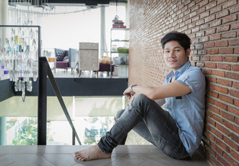 Lonely Men Sit Posing