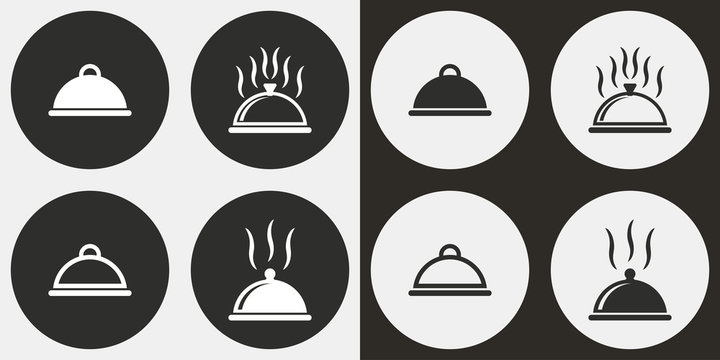 Food cover icon set.