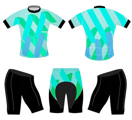 Colors shape on sports t-shirt vector cycling vest design on a white background