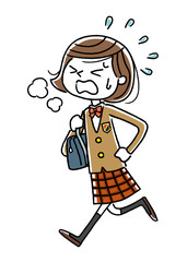 女子学生：走る