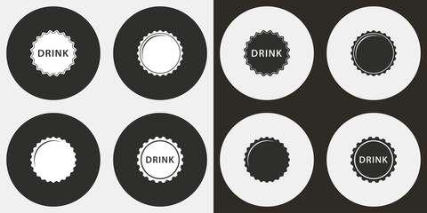 Bottle cap icon set.