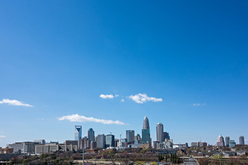 Fototapeta na wymiar Charlotte north carolina city skyline and downtown